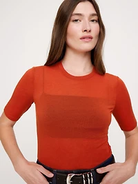 Sheer Lyocell-Wool Crew-Neck T-Shirt