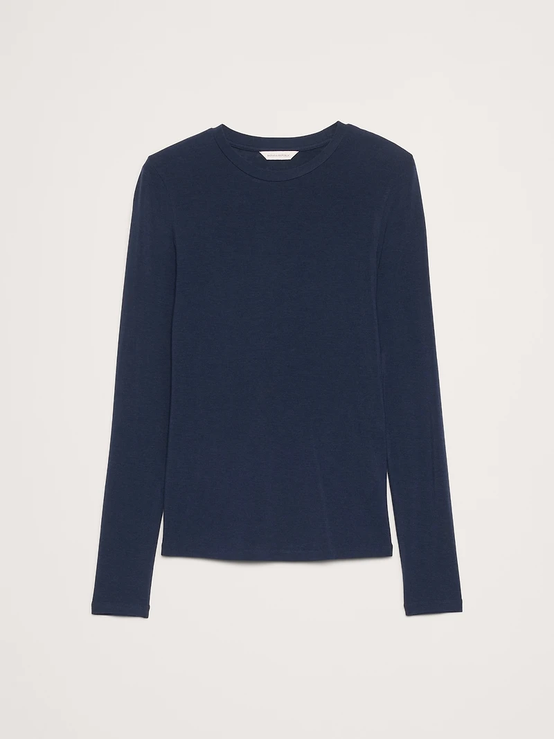 Luxe Wool-Blend Crew-Neck T-Shirt