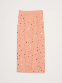 Embellished Chiffon Midi Skirt