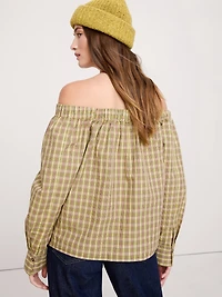 Cotton Poplin Off-The-Shoulder Top