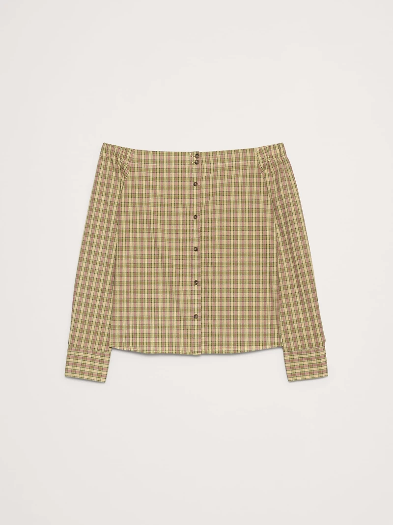 Cotton Poplin Off-The-Shoulder Top