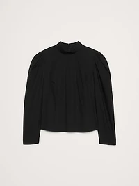Stretch-Cotton Puff-Sleeve Top