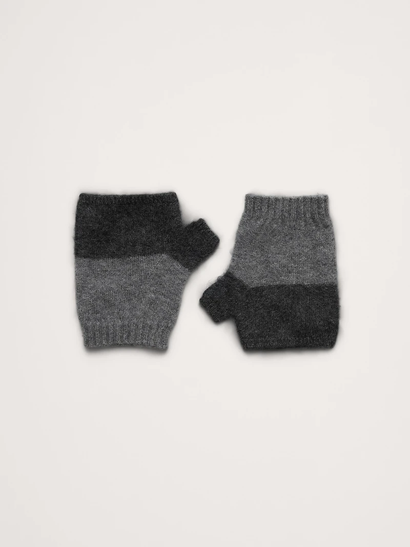 Brushed Wool-Cashmere Fingerless Gloves