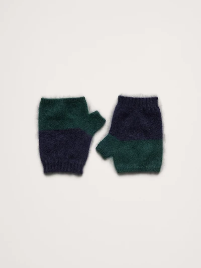 Brushed Wool-Cashmere Fingerless Gloves