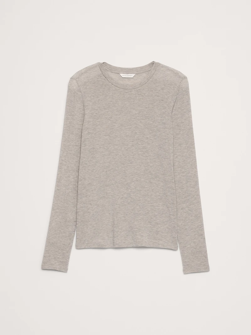 Sheer Lyocell-Wool Long-Sleeve T-Shirt