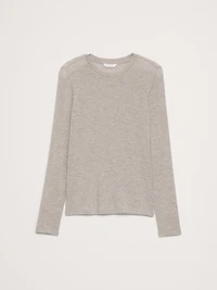 Sheer Lyocell-Wool Long-Sleeve T-Shirt