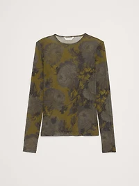 Mesh Crew-Neck Top