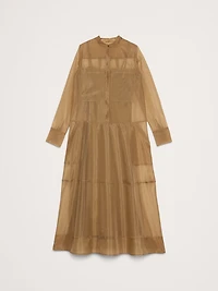 Organza Maxi Shirt Dress