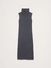 Lightweight Cashmere Turtleneck Midi Dress
