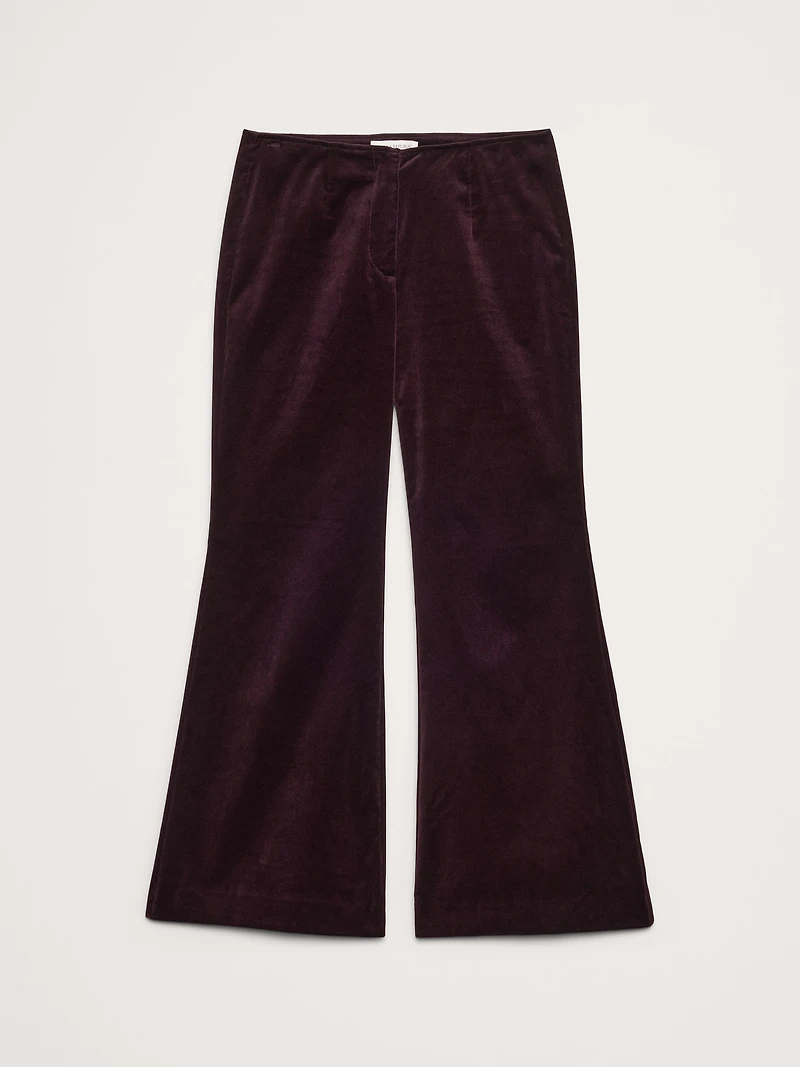 Mid-Rise Flare Velvet Pant
