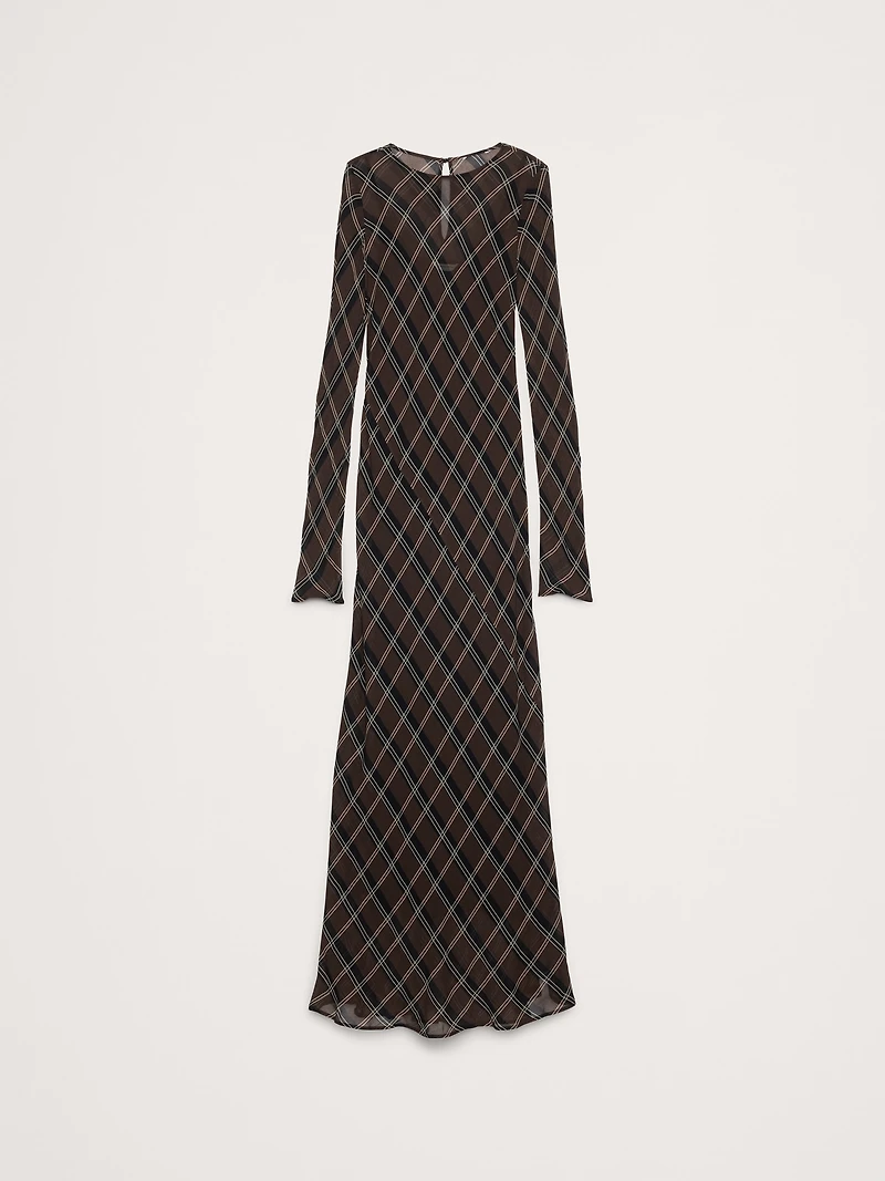 Bias-Cut Chiffon Maxi Dress