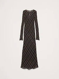 Bias-Cut Chiffon Maxi Dress