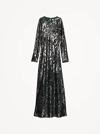 Bias-Cut Sequin Maxi Dress