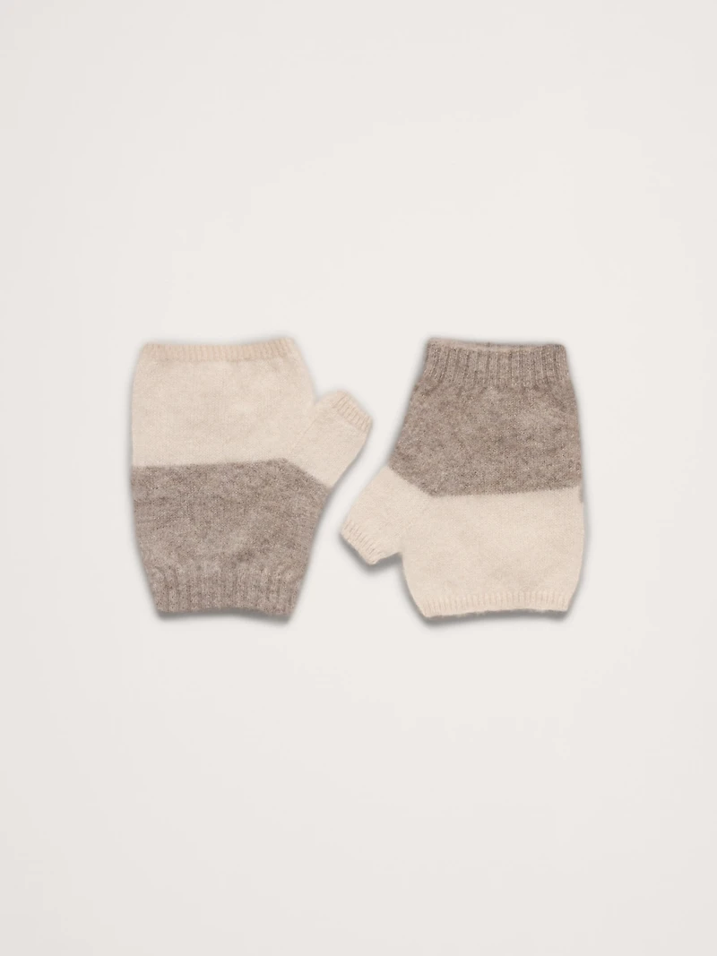 Brushed Wool-Cashmere Fingerless Gloves