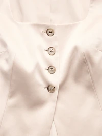 Satin Square-Neck Long Vest