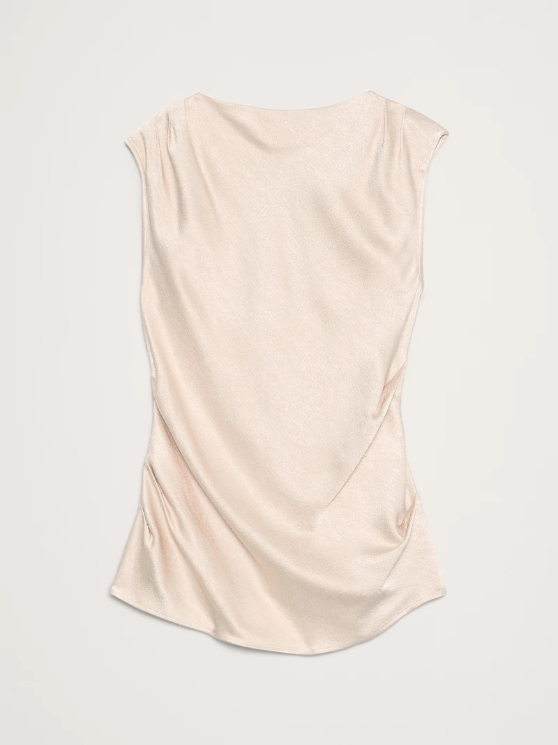Hammered Satin Draped Top