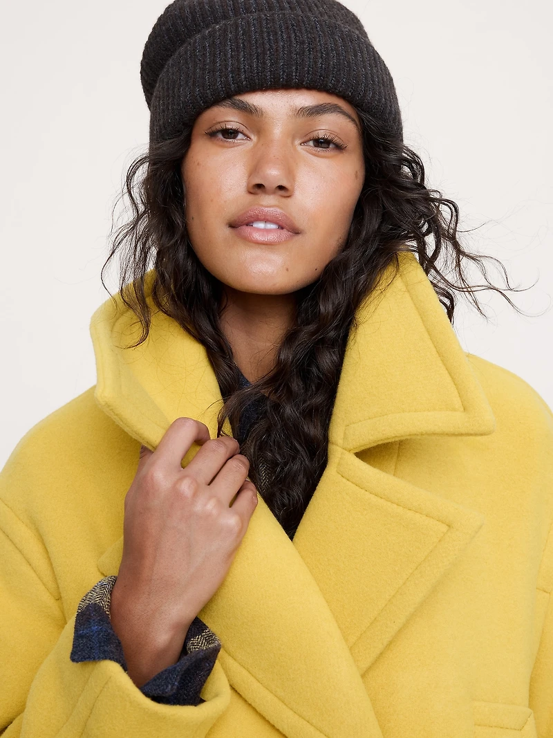 Italian Melton Wool-Blend Peacoat