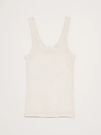 Sheer Lyocell-Wool Scoop-Neck Tank