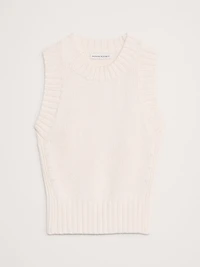 Cotton-Silk Cropped Sweater Tank