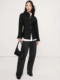 Stretch-Flannel Cinch-Back Shirt