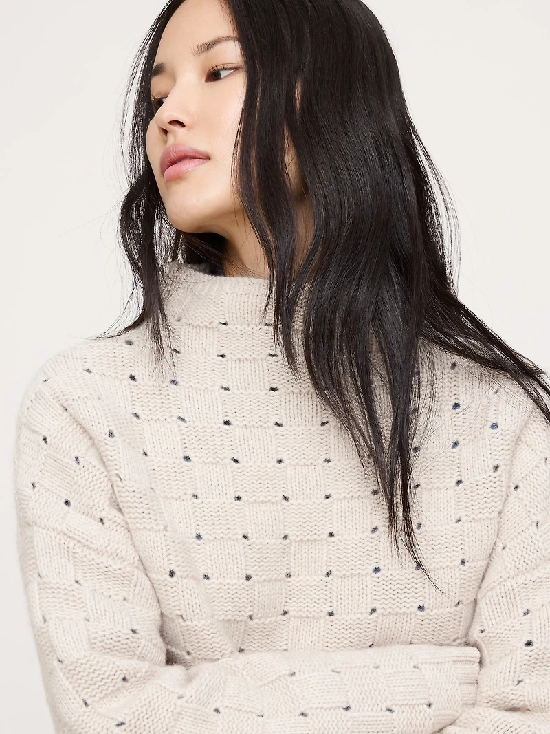 Merino-Cotton Basketweave Sweater