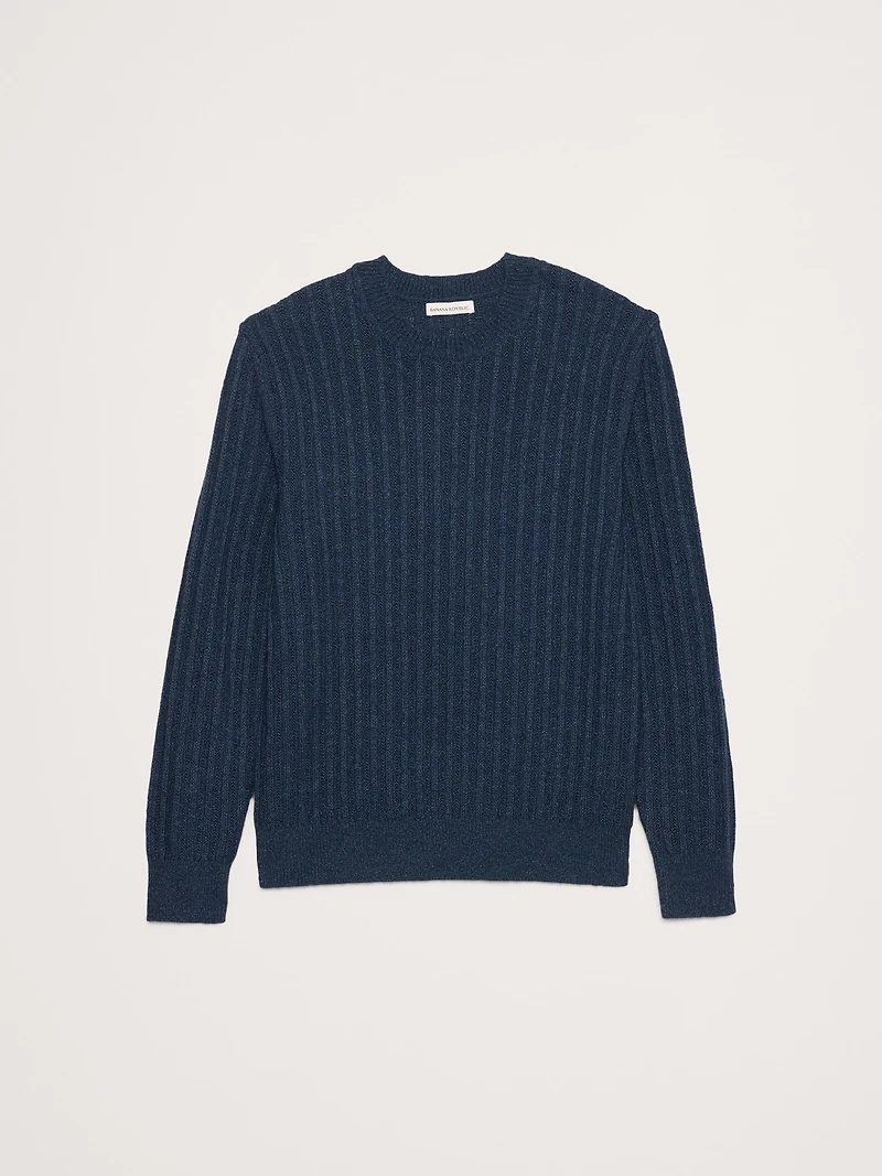 Cotton-Linen Blend Crew-Neck Sweater