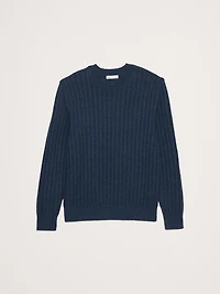 Cotton-Linen Blend Crew-Neck Sweater