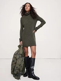 Lightweight Cashmere Turtleneck Mini Dress