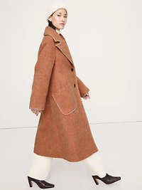 Fuzzy Italian Wool-Blend Top Coat