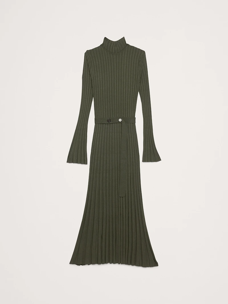 Sculpted Ribbed Sweater Maxi Dress