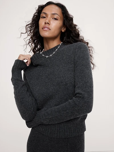 Merino-Cotton Crew-Neck Sweater