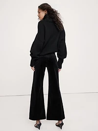 Mid-Rise Flare Velvet Pant