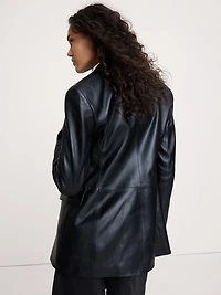 Fitted Leather Blazer