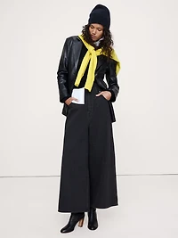 Fitted Leather Blazer