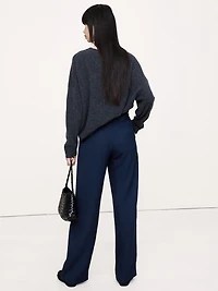 The Soho Pleated Wide-Leg Pant Drapey Twill