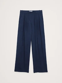 The Soho Pleated Wide-Leg Pant Drapey Twill