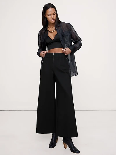 Wide-Leg Crop Everywhere Ponte Pant