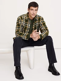 Relaxed-Fit Textured Flannel Overshirt