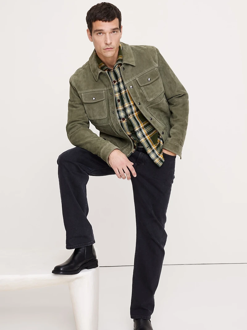 Relaxed-Fit Textured Flannel Overshirt