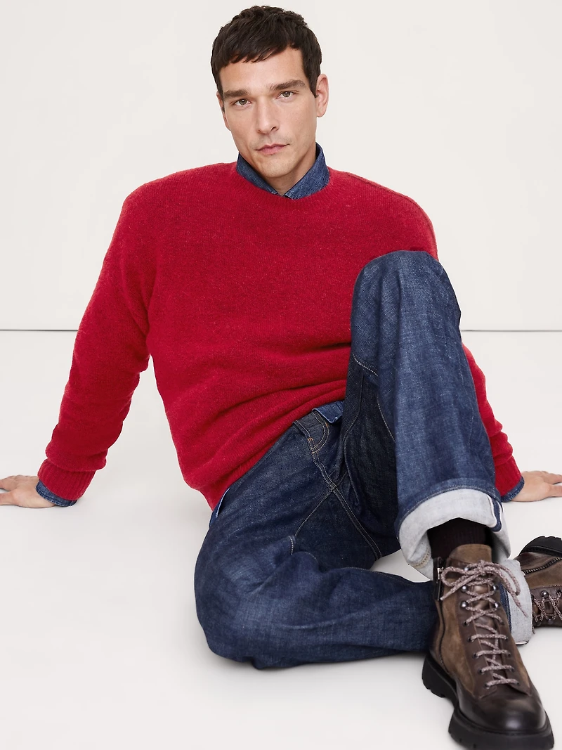 Fuzzy Crew-Neck Sweater