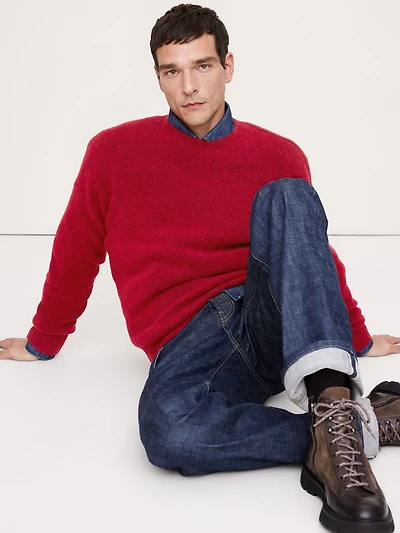 Fuzzy Crew-Neck Sweater