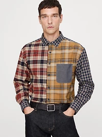 Relaxed-Fit Patchwork Oxford Shirt