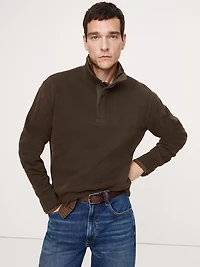 Double-Knit Mock-Neck Sweatshirt