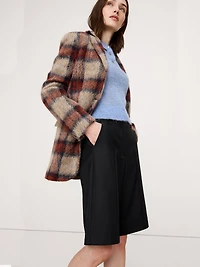 High-Rise Flannel Bermuda Short