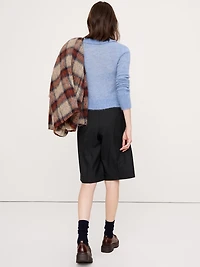 High-Rise Flannel Bermuda Short