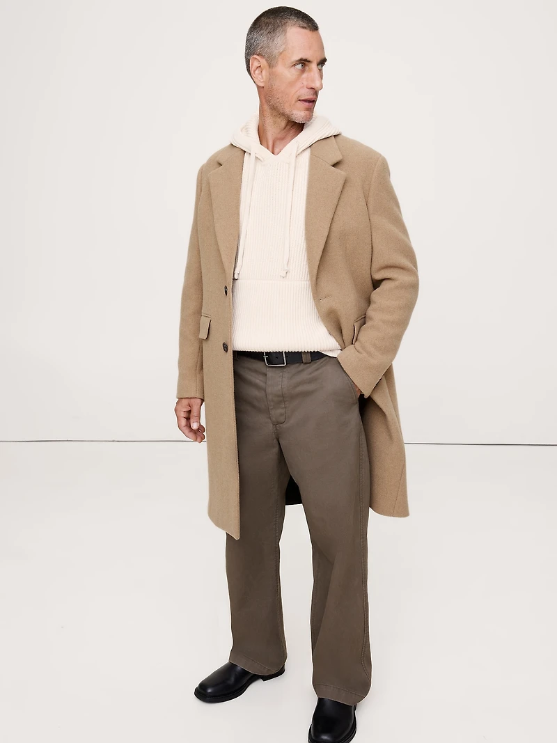 Merino-Cotton Sweater Hoodie