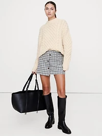 Italian Tweed Wrap Mini Skirt