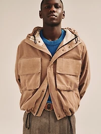 Loose-Fit Corduroy Utility Jacket