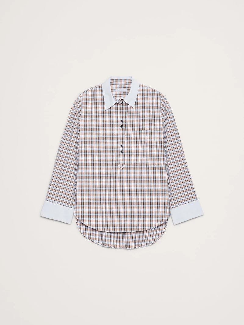 Oversized Cotton Poplin Banker Shirt