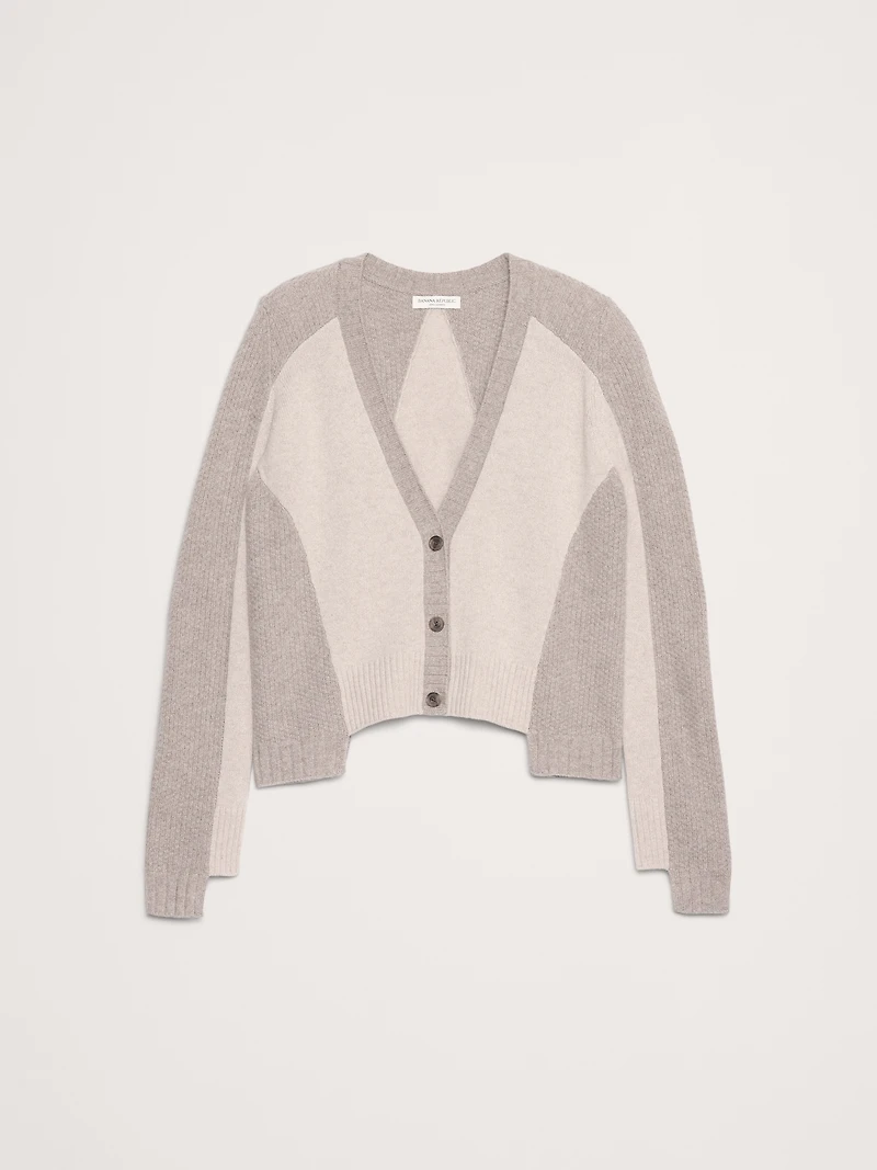 Cashmere Mixed-Stitch Cardigan